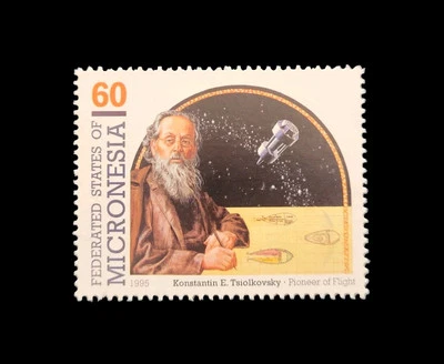 1995 MICRONESIA  PIONEER OF FLIGHT AVIATION  60 Stamp  Konstantin E. Tsiolkovsky - Image 1 of 2