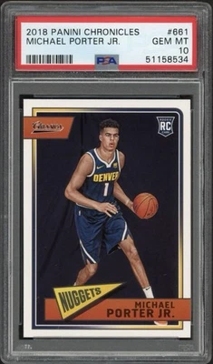 2018 Panini Chronicles Michael Porter Jr. Rookie RC #661 PSA 10 GEM MT Nuggets - Image 1 of 2