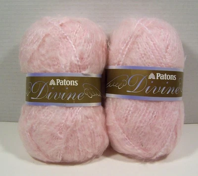 Patons Divine Mohair Chantilly Rose Pink Yarn #06406 Bulky 142 yds ea 2 LOT  NEW - Image 1 of 4