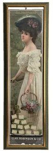 Clay Robinson & Co American Beauty Lady Yard Long 1910 Werbekalender Rarität - Bild 1 von 14
