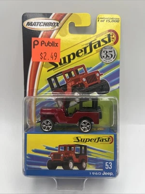 Jeep 2004 Matchbox Superfast 35 Anos #53 1960 Rodas Cromadas 1:64 Carro Fundido - Imagem 1 de 4