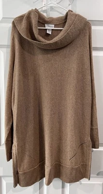 Suéter túnica con infusión de lana de cachemir Soft Surroundings OS otoño cabaña capucha cuello Foto 1 de 4