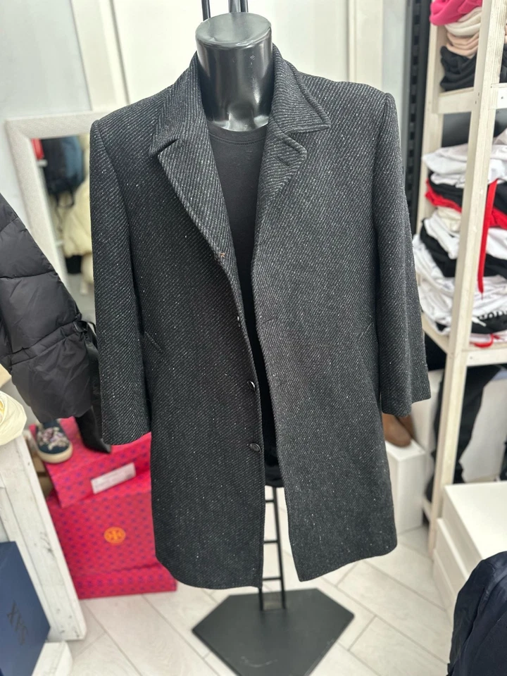 Abrigo de lana Holden usado para hombre talla 50 negro LLV1683 Foto 1 de 4