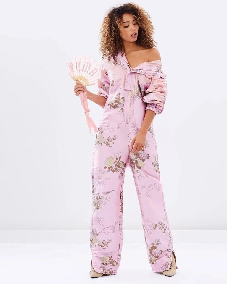 Puma x Rihanna Fenty Pink Jacquard Active Jumpsuit Size 0 Oversized - image 1 of 4