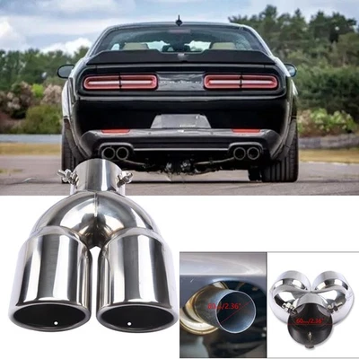 Calibre Coche Doble Salida Trasera + Puntas de Silenciador de Escape para Dodge Challenger Foto 1 de 4