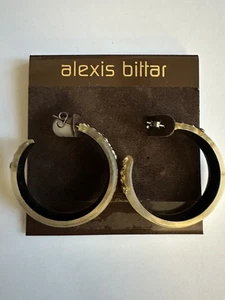 Alexis Bittar lucite earrings hoops Lucite Light Gold - Picture 1 of 8