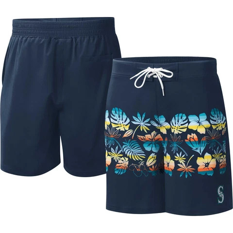 Men's G-III Sports by Carl Banks  Navy Seattle Mariners Breeze Volley Swim Cover