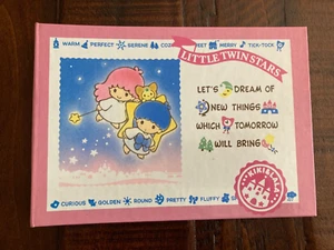 Vintage Sanrio Little Twin Stars Kiki & Lala Pink Folder 1989 Used Rare - Picture 1 of 10