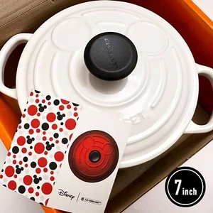 Le Creuset Mickey Mouse limitierte Sammlung 90. Cocotte Ronde 7 Zoll weißer Topf Neu - Bild 1 von 5