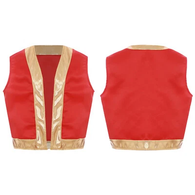 Chaleco de Navidad para niños bastón de caramelo a rayas Navidad Santa Claus chaleco sin mangas top Foto 1 de 3