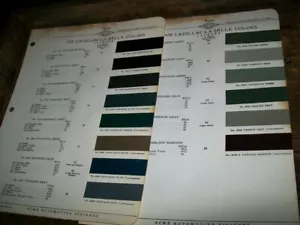 1939 CADILLAC & LaSalle La Salle Acme car auto Paint Chips- Very Good - Picture 1 of 1