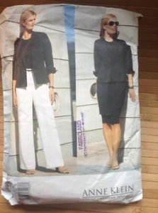 Chaqueta Falda Pantalones Vogue Diseñador Americano Patrón Costura Anne Klein Talla 12-14 - Imagen 1 de 3