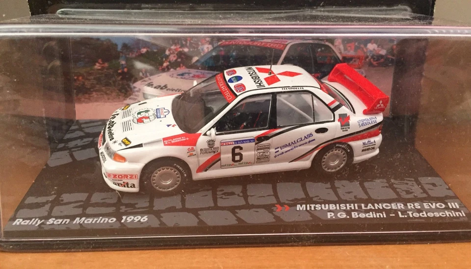  MITSUBISHI LANCER RS EVO III P.G. BEDINI/L. TEDESCHINI S.MARINO 1996 SCALA 143 - Immagine 1 di 1