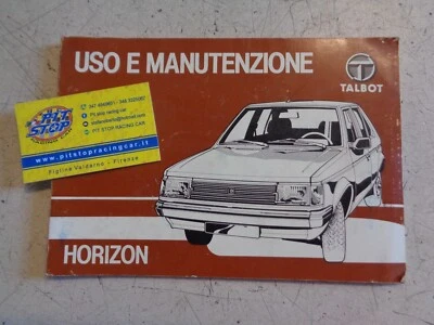 LIBRETTO USO E MANUTENZIONE TALBOT HORIZON - ORIGINALE - Immagine 1 di 2