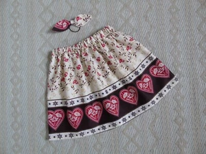 Girls Hearts & Floral skirt age 5-6 years Christmas party outfit handmade - Picture 1 of 1