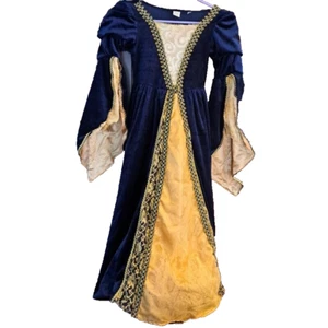 Navy gold costume Renaissance style Sleeping beauty princess Aurora hoop size 6x - Picture 1 of 7