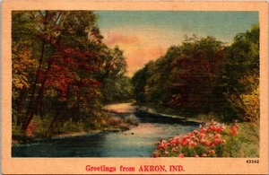 Postal de saludos de Akron Indiana calidad de Nueva York - Imagen 1 de 2