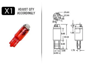 RED 1-Point 74 Style LED Replacement Instrument Cluster Gauge Bulb - Picture 1 of 4