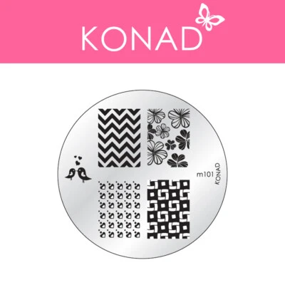 Original KONAD ® Stamping Nailart Design Schablone Image Plate - M101 - Bild 1 von 3