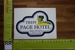 Alter Aufkleber Lokal Restaurant Hotel PAGE HOTEL Neustadt a.d. Weinstraße (RRB) - Bild 1 von 2