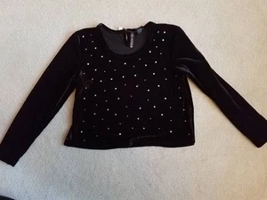 Top de Niñas MissUnderstood ""Terciopelo"" Negro con Camisa Ostentosa Nuevo con Etiquetas $28 - Imagen 1 de 3