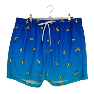 KENJI Mens Blue Banana Print Board Beach Surf Swim Shorts Size XL / 34" BNWT - Picture 1 of 7