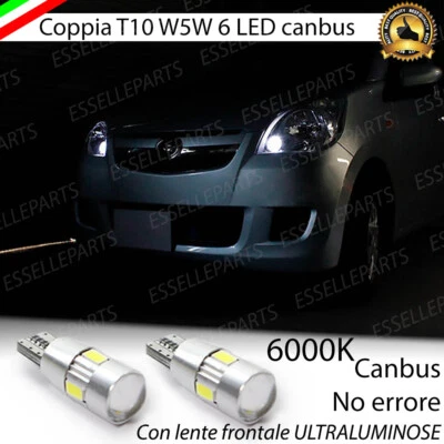 COPPIA LUCI DI POSIZIONE T10 W5W 6 LED DAIHATSU CUORE VII CANBUS NO AVARIA 6000K - Immagine 1 di 3
