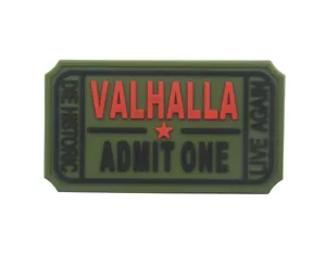 3D Pvc Valhalla Admit One Vikings Logo Tatical Rubber Hook Patch Forest*3 - Picture 1 of 3
