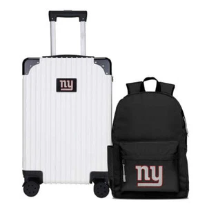 New York Giants Carry-On Hardcase Spinner Luggage and Backpack Set - Picture 1 of 4