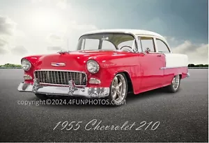 1955 Chevrolet Chevy 210 Muscle Car 11"x17" Poster Fotodruck Mancave - Bild 1 von 2
