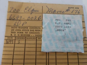 Orologio da polso vintage NOS Elgin grado 700 molla principale, parte # 258 .0026" - Foto 1 di 2