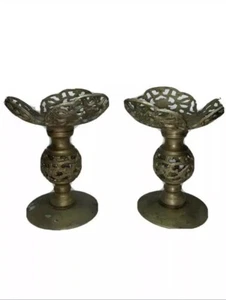 Two 4x6x3 Antique Candle Holders - Picture 1 of 12