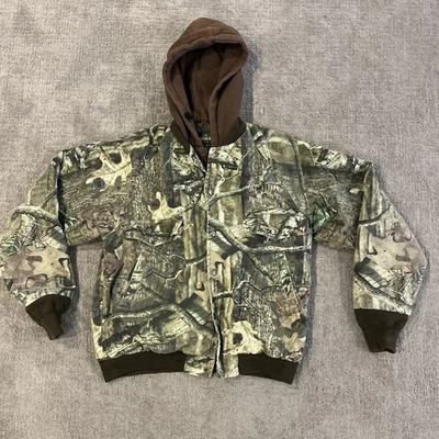 Chaqueta Pelirroja De Colección Hombres Pequeña Camuflada RealTree Caza Con Capucha Cremallera Marrón Verde Foto 1 de 4