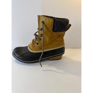 Botas impermeables Sorel para mujer color negro tostado forradas de lana con cordones talla de invierno - Imagen 1 de 9