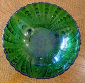 Vintage Anchor Hocking Emerald Green Tri-Footed Burple Bowl - Picture 1 of 4