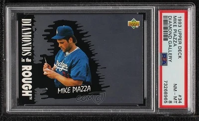 1993 Upper Deck Diamond Gallery /123600 Mike Piazza #34 PSA 8 HOF - Image 1 of 2