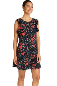 J Crew Women Floral Printed Flutter Sleeve Midi Dress Cottage Preppy XL RARE NEW - Picture 1 of 3