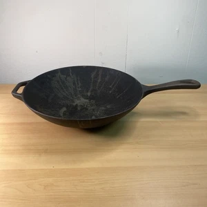 Vintage John Wright Cast Iron Wok 12in X 3" Deep Stir Fry Asian Cooking - Picture 1 of 12