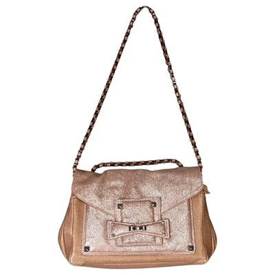 Henri Bendel Handbag Medium Womens Leather Shoulder Bag Gunmetal Satchel Satin - Image 1 of 4