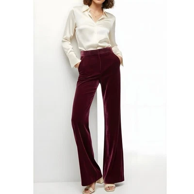 Pantalones de terciopelo Lebone Veronica Beard $498 nuevos con etiquetas, vino, 0 (US) Foto 1 de 4