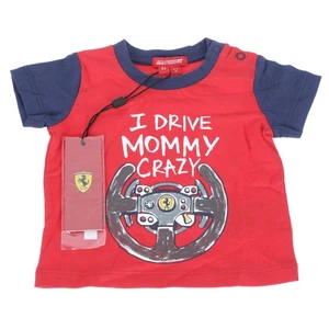 GENUINE Ferrari Infant 0-3Months Boy I DRIVE MOMMY CRAZY T-Shirt Red 270059899 - Picture 1 of 4