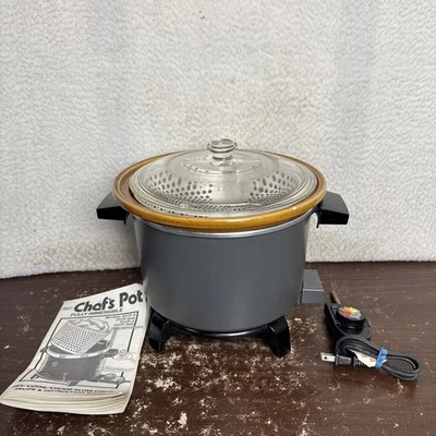 Dazey Chefs Pot Deep Fryer Steamer Crock W/ Lid Fully Immersible Works Vintage - Image 1 of 4
