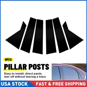 6X Fits Kia Forte Sedan 2019-2023 Gloss Black Door Window Pillar Post Cover Trim - Bild 1 von 11
