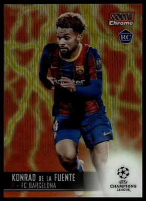 2020-21 Stadium Club Chrome UCL #34 Konrad de la Fuente Orange/Yellow Electric - Image 1 of 2