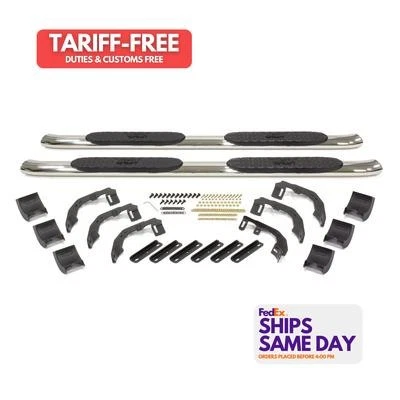 Westin 21-24090, Two Pro Traxx 4In Step Bars 19- Fits Ram 1500 Quad Cab Polished - Image 1 of 4