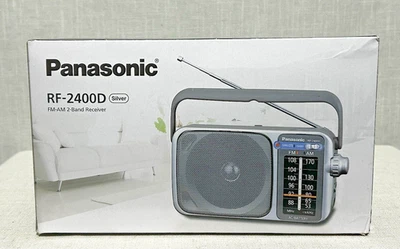Panasonic RF-2400D Portable AM/FM Radio - Battery & AC Powered, Silver - Image 1 of 4