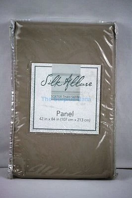 Silk Allure Softer Than Satin Tailored Curtain Panel Color Platinum 42" X 84" - Image 1 of 2