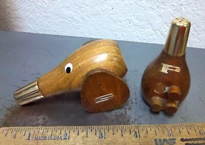 Holz "Hund" Style Set Salz und Pfefferstreuer, tolle Sammlerstücke - Bild 1 von 8