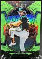 Catfish Hunter 2023 Panini Select Baseball Concourse Neon Green /75 #2