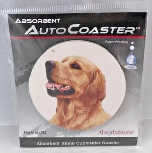 New Golden Retriever Yellow Dog Pet Absorbent Stone Car Cup Coaster - Picture 1 of 2